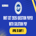 MHT CET 2026 April 15 Shift 1 PCM Question Paper with Solution PDF